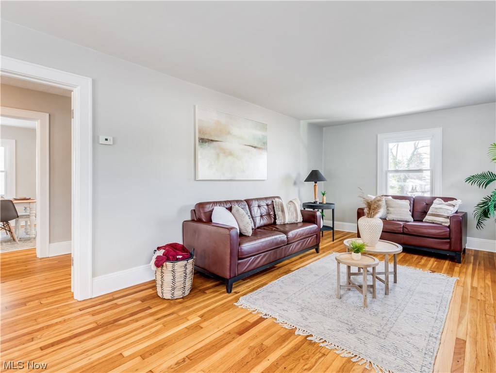 672 Brittain Road Akron, OH 44305 - Photo 8 of 24 Living room featuring light hardwood / wood-style flooring