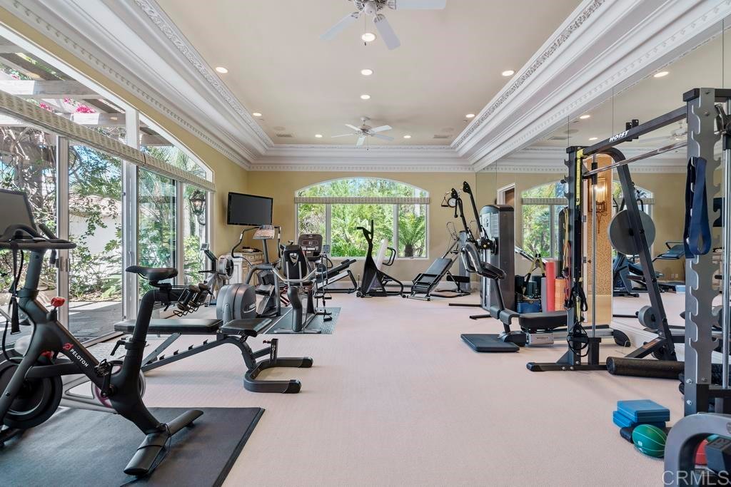 6424 La Valle Plateada Rancho Santa Fe, CA 92067 - Photo 8 of 21 a view of a room with gym equipment