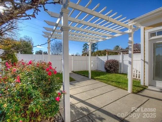 a view of a backyard with garden