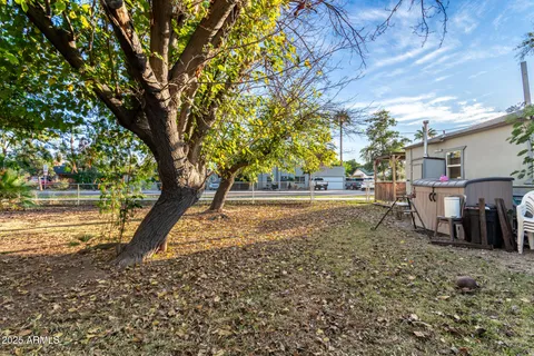 a view of backyard with large trees