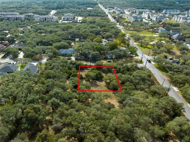 an aerial view of a garden