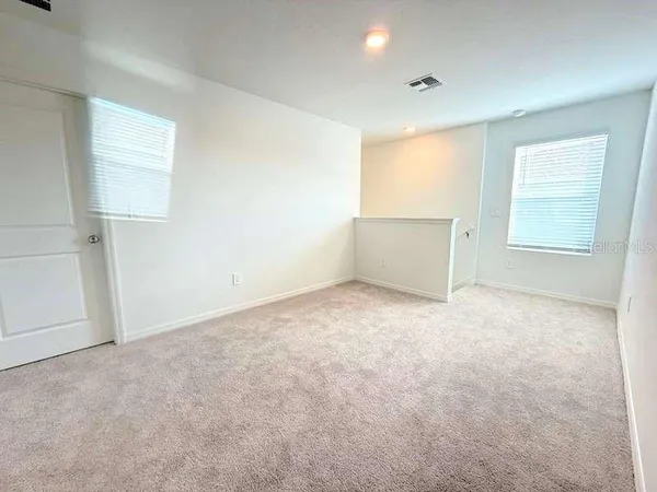 an empty room with closet