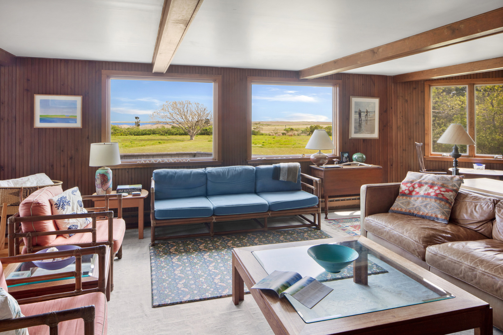 38 Black Point Road Chilmark, MA 02535 - Photo 15 of 38 a living room with furniture and a large window