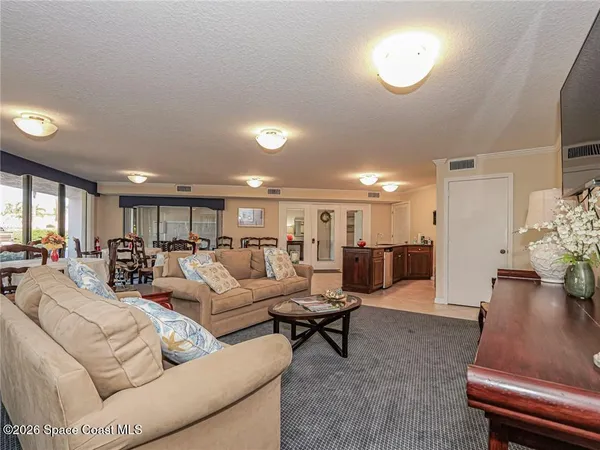 an aerial view of a house with a outdoor space