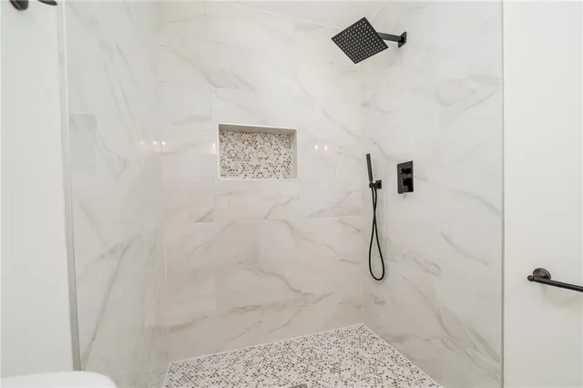 a bathroom with a shower