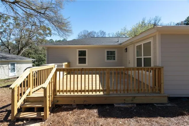 a view of a house with a deck