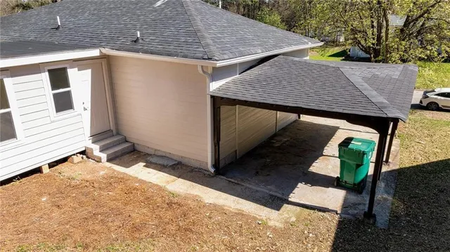 a backyard of a house