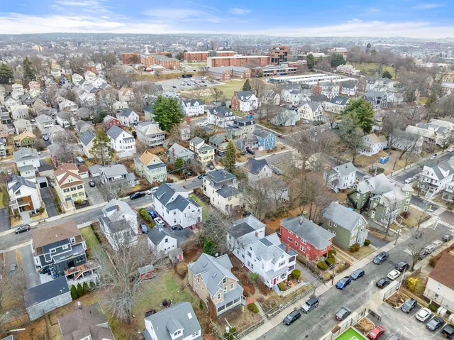 an aerial view of a city