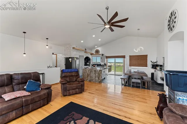 a living room with furniture