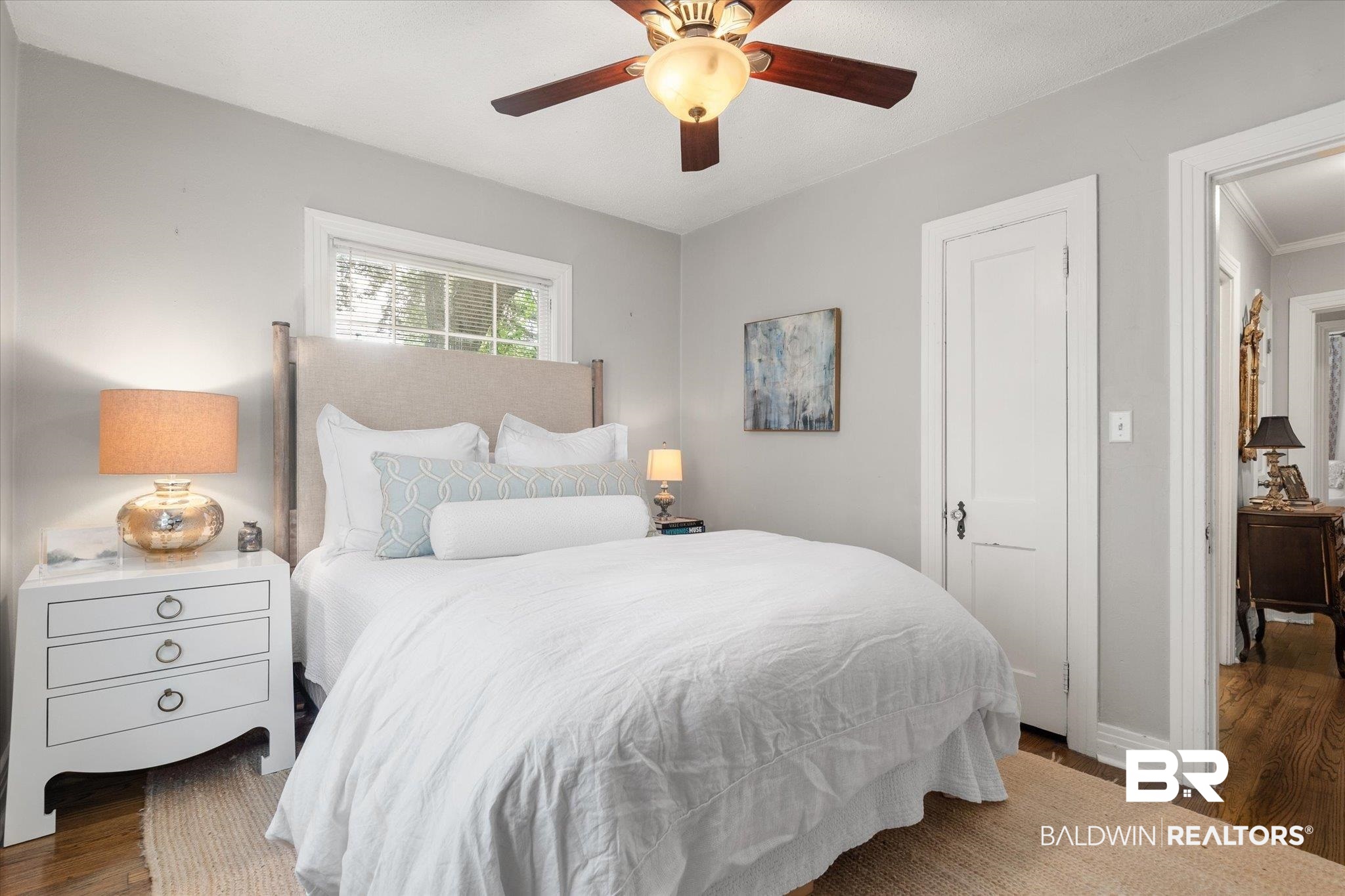 165 Crenshaw Street Mobile, AL 36606 - Photo 12 of 21 Bedroom with wood finished floors and a ceiling fan