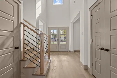 a view of an entryway with a window