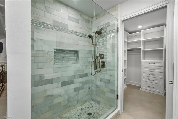 a bathroom with a shower