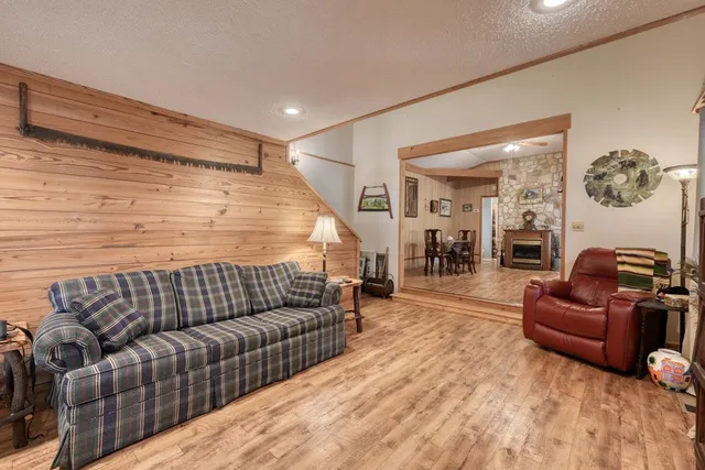 a living room with furniture