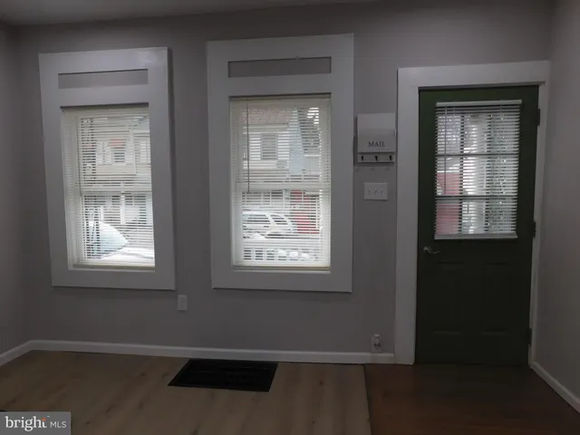 a view of a hallway with elevator