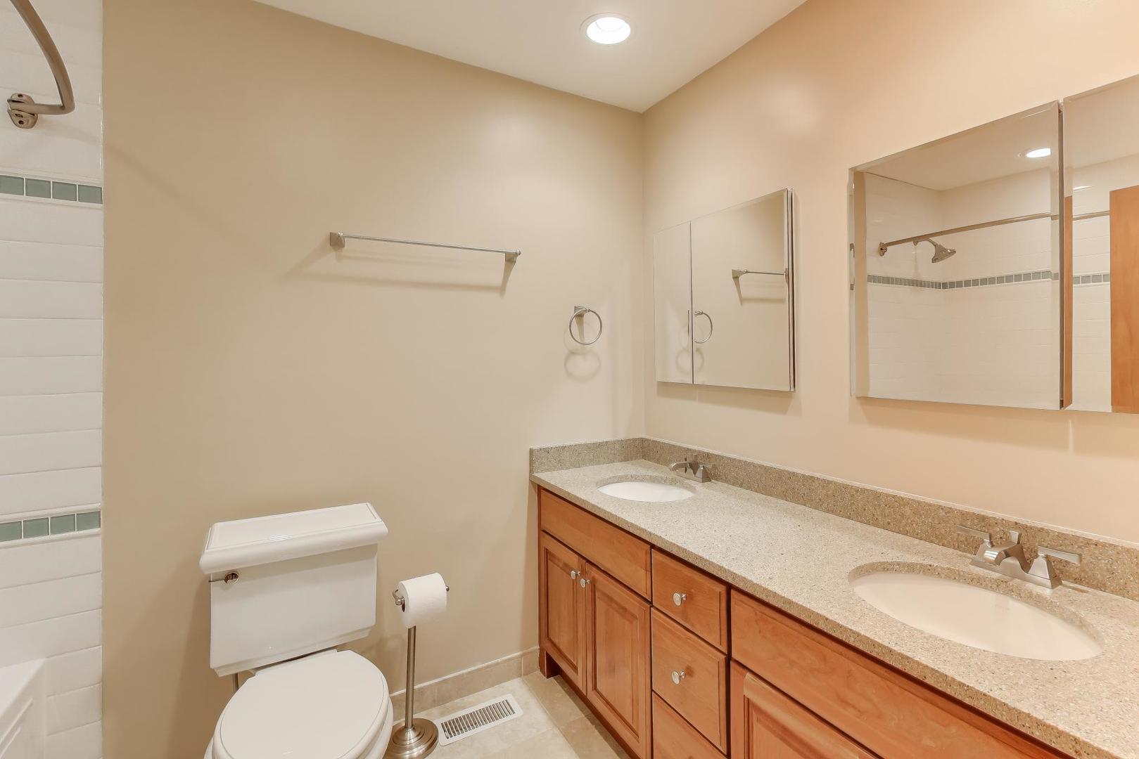 549 Ridgewood Lane Buffalo Grove, IL 60089 - Photo 16 of 17 a bathroom with a granite countertop toilet sink and mirror