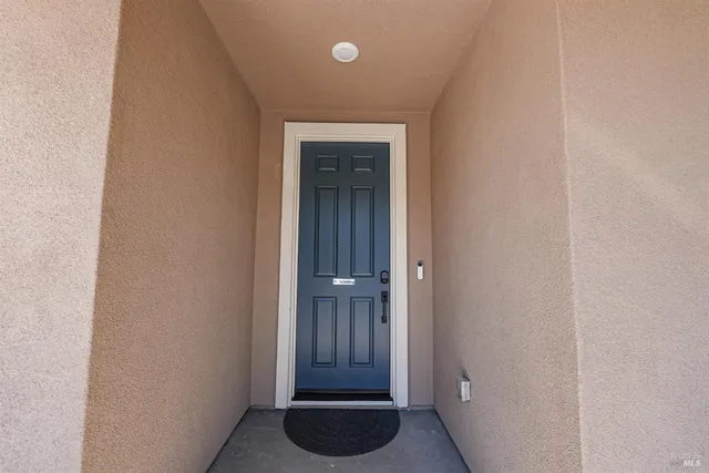 a view of wooden door