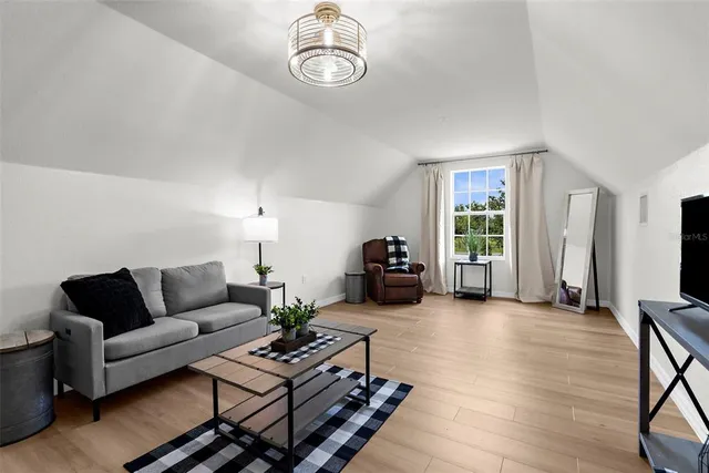 a living room with furniture