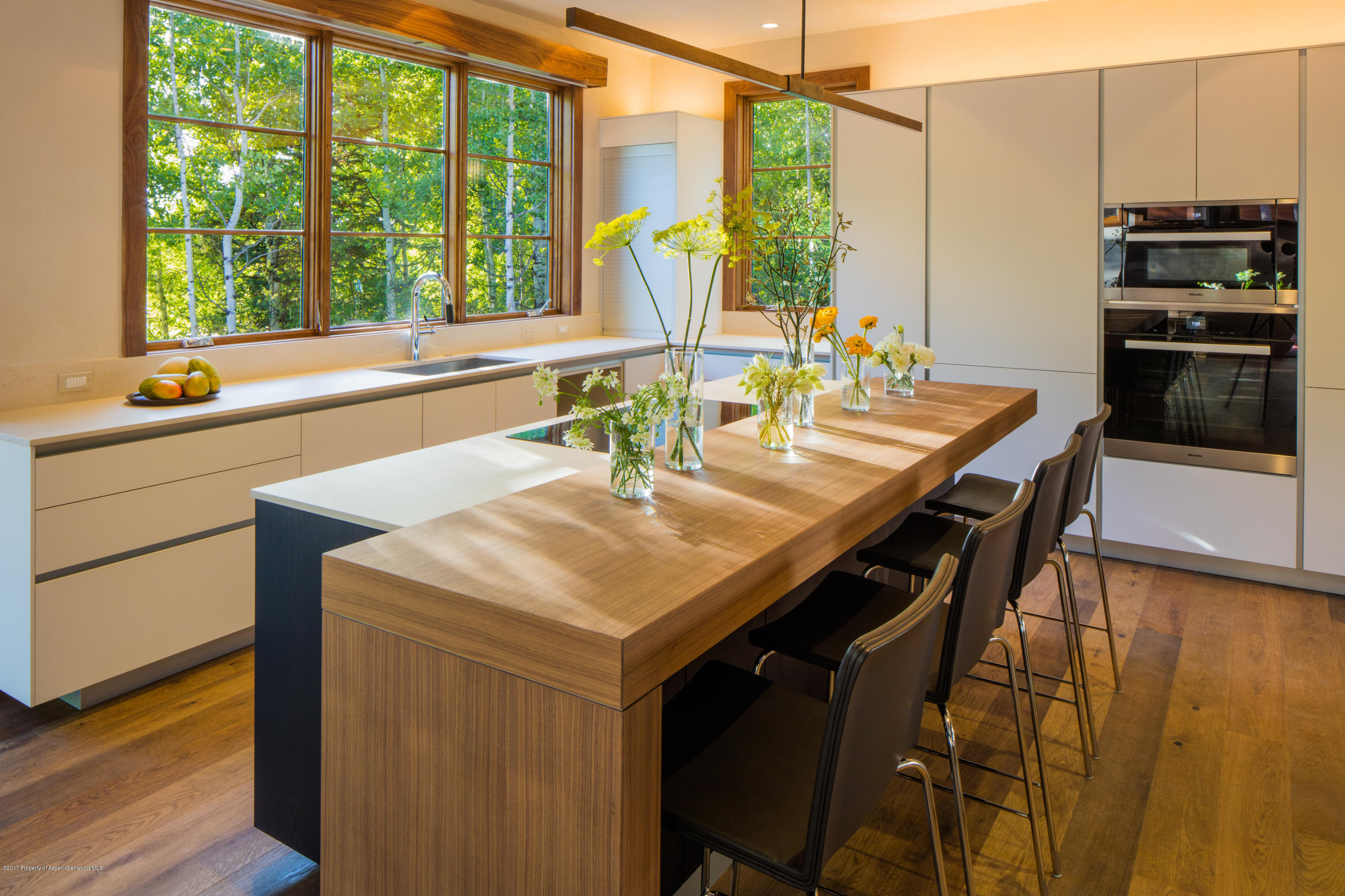 1195 Riverside Drive Aspen, CO 81611 - Photo 7 of 19 a kitchen with a table chairs stove and kitchen island