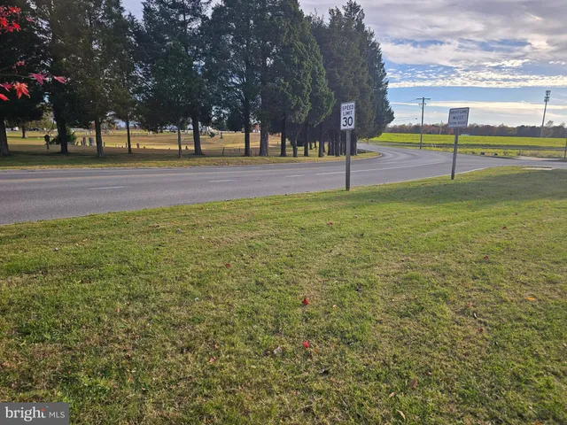 a view of a playground with green space