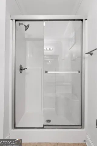 a bathroom with a shower
