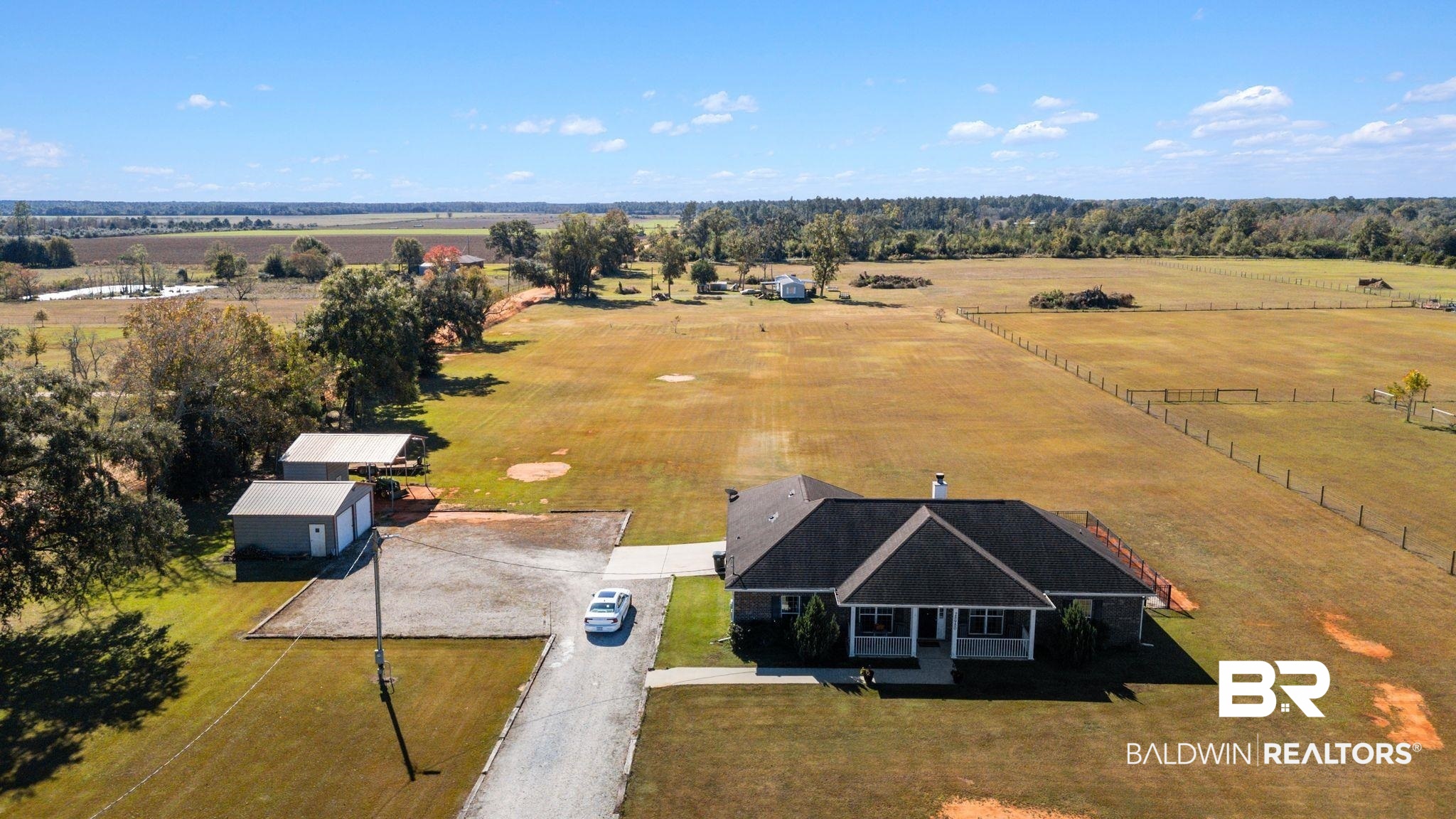 28980 Comstock Road Elberta, AL 36530 - Photo 32 of 38 Aerial view of sparsely populated area featuring agricultural land