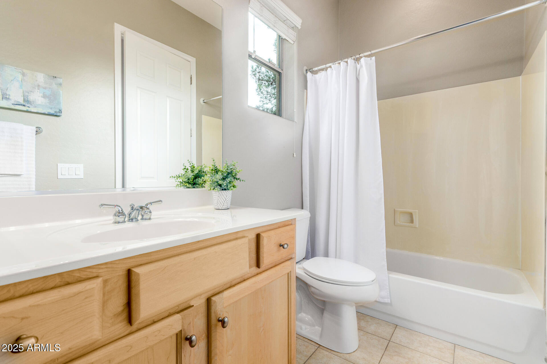 4553 East Narrowleaf Drive Gilbert, AZ 85298 - Photo 23 of 60 a bathroom with a granite countertop sink a toilet and shower
