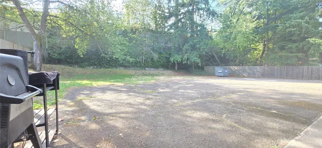 a view of a backyard