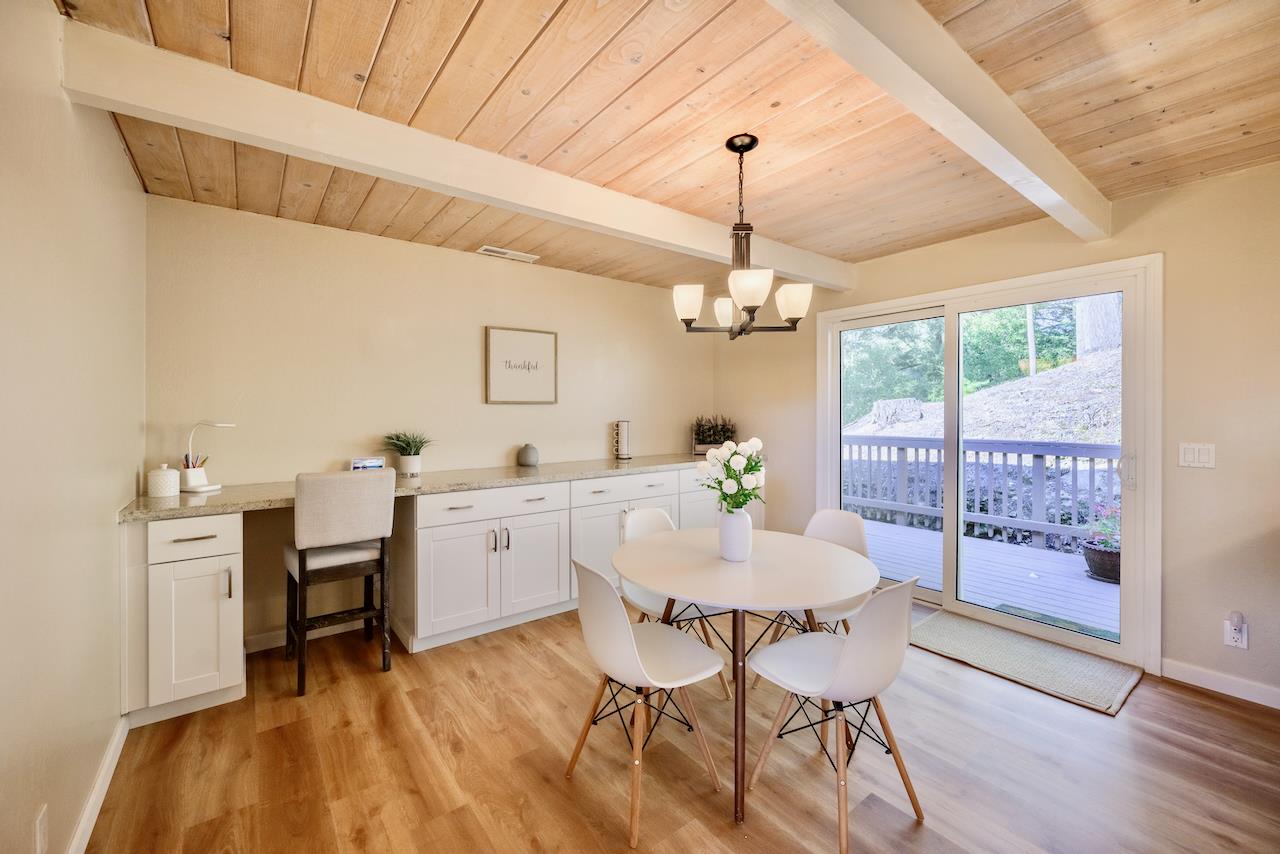 155 Rabbits Run Road Santa Cruz, CA 95060 - Photo 40 of 113 a view of a dining room with furniture window and wooden floor