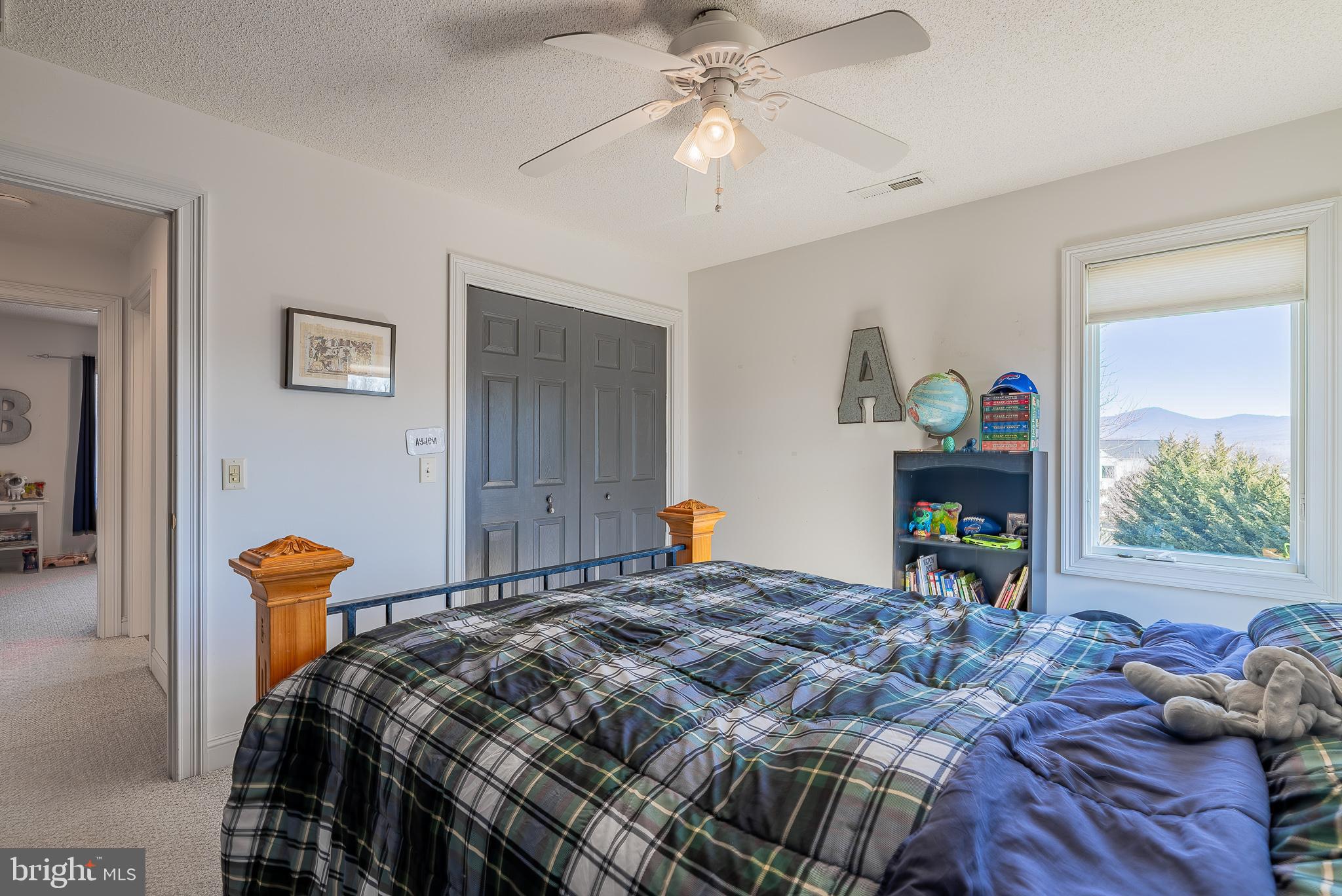 3741 Davis Road Penn Laird, VA 22846 - Photo 42 of 93 a bedroom with a bed and a chandelier