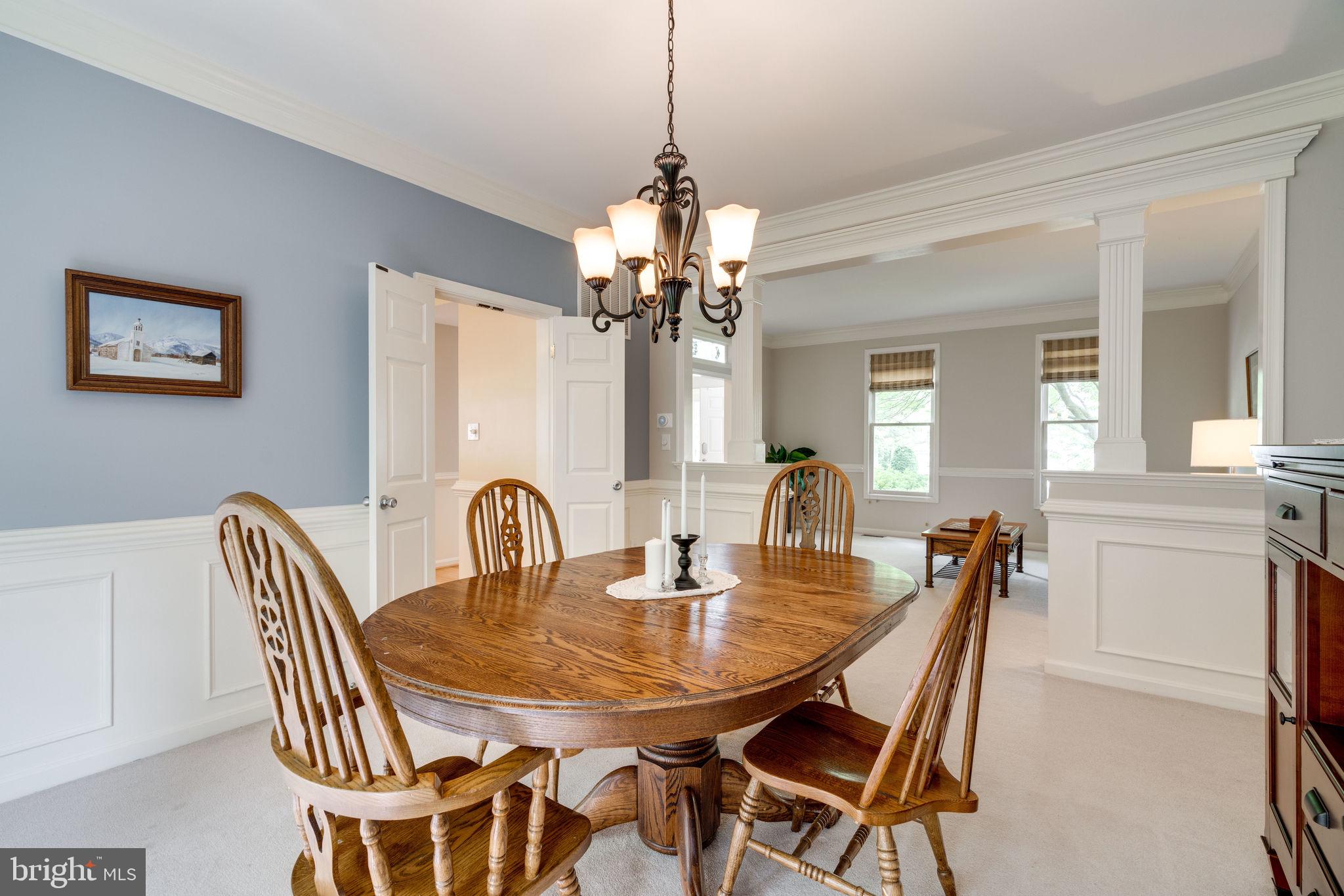 8959 Sycamore Ridge Road Fairfax Station, VA 22039 - Photo 16 of 63 Dining Room! Crown molding and wainscoting!