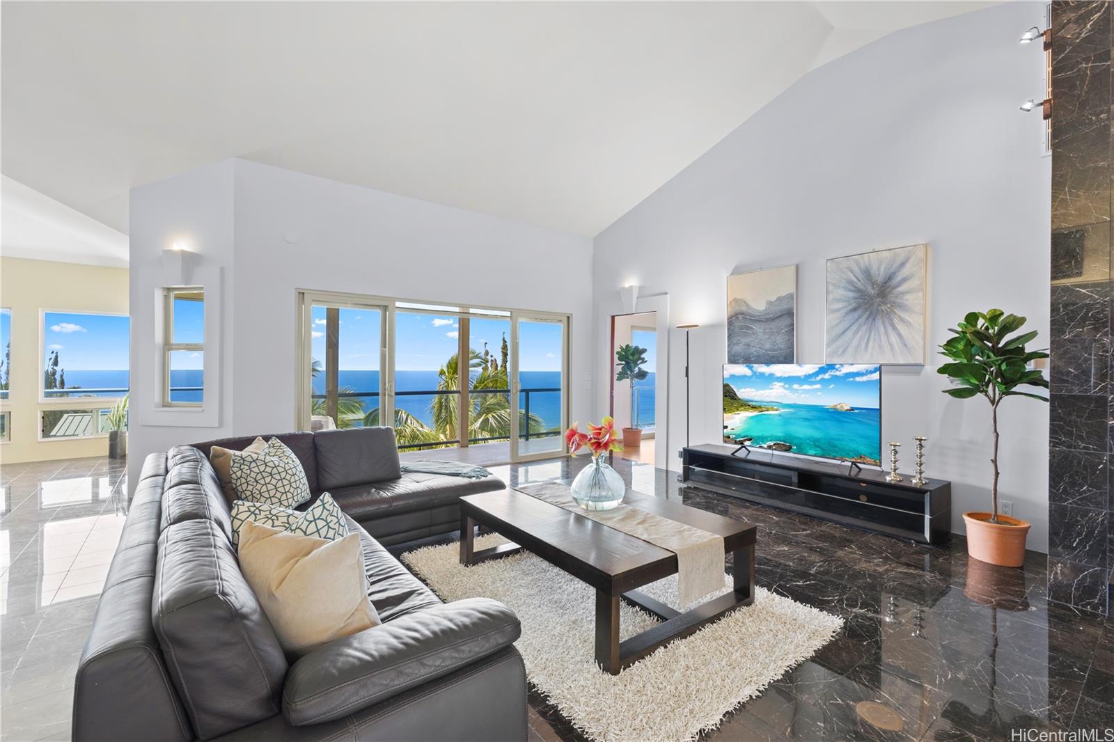 855 Ikena Circle Honolulu, HI 96821 - Photo 1 of 1 a living room with furniture potted plant and a large window