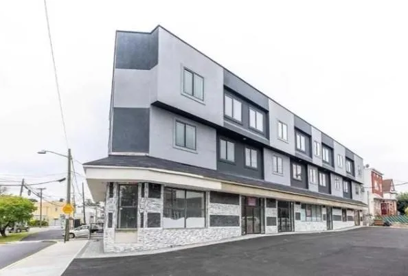 a front view of a building