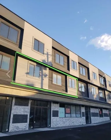 a city view with tall buildings