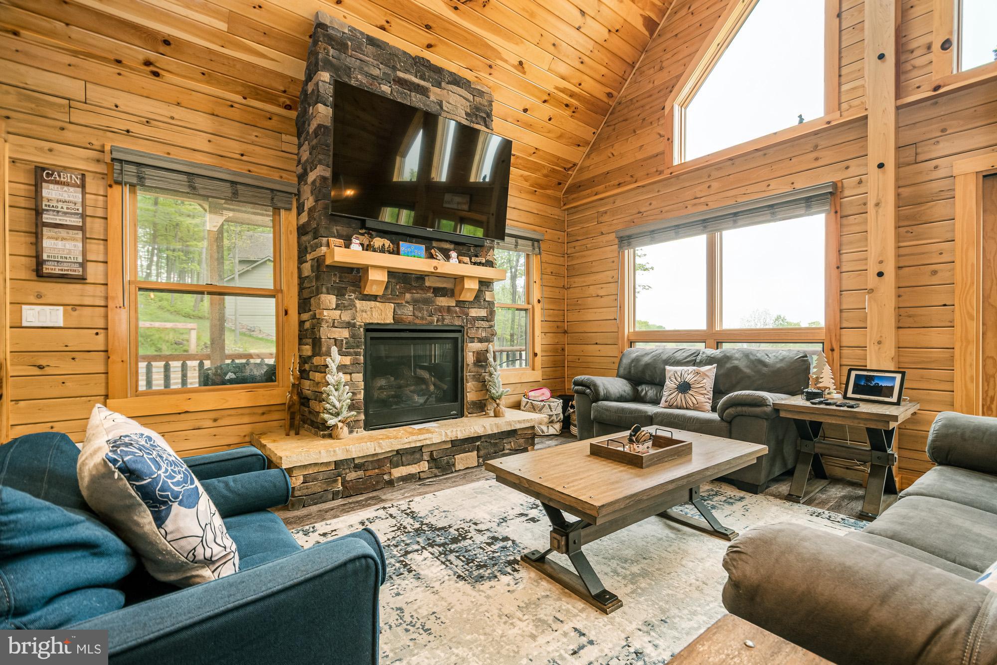 966 Fork Run Trail McHenry, MD 21541 - Photo 23 of 50 a living room with furniture tv and a fireplace