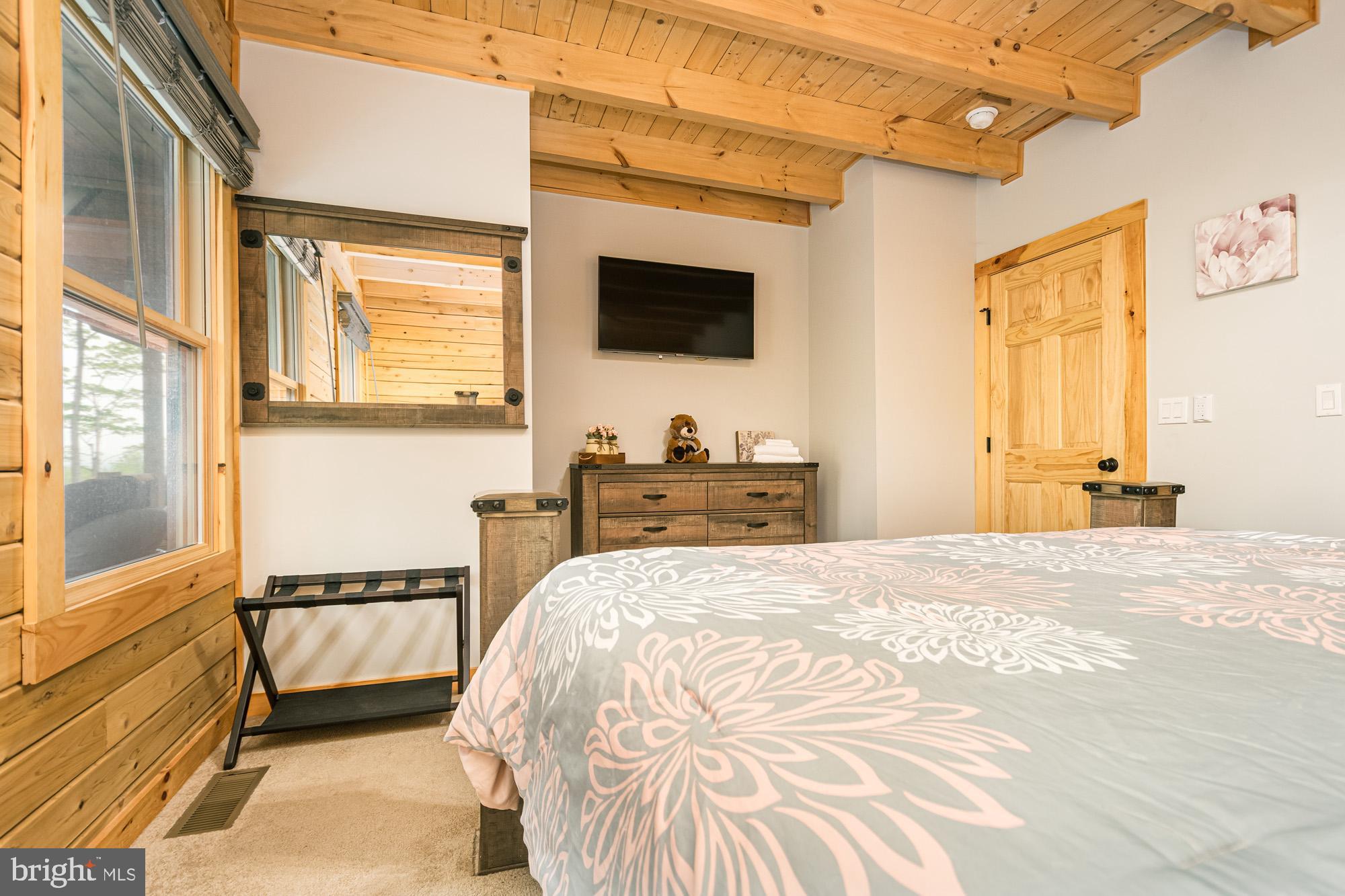 966 Fork Run Trail McHenry, MD 21541 - Photo 27 of 50 a bedroom with a bed and a flat tv screen on the dresser