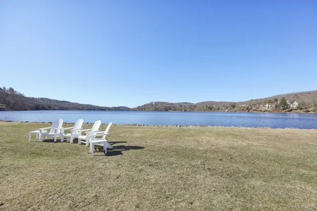 a view of lake and mountain