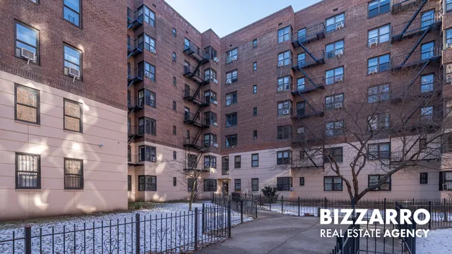 a view of a brick building