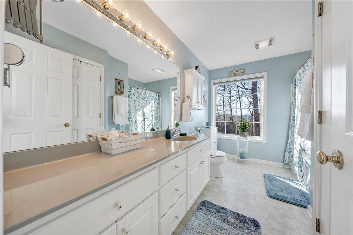 2695 Hardy Road Hardy, VA 24101 - Photo 15 of 36 a spacious bathroom with a double vanity sink a mirror and a bathtub
