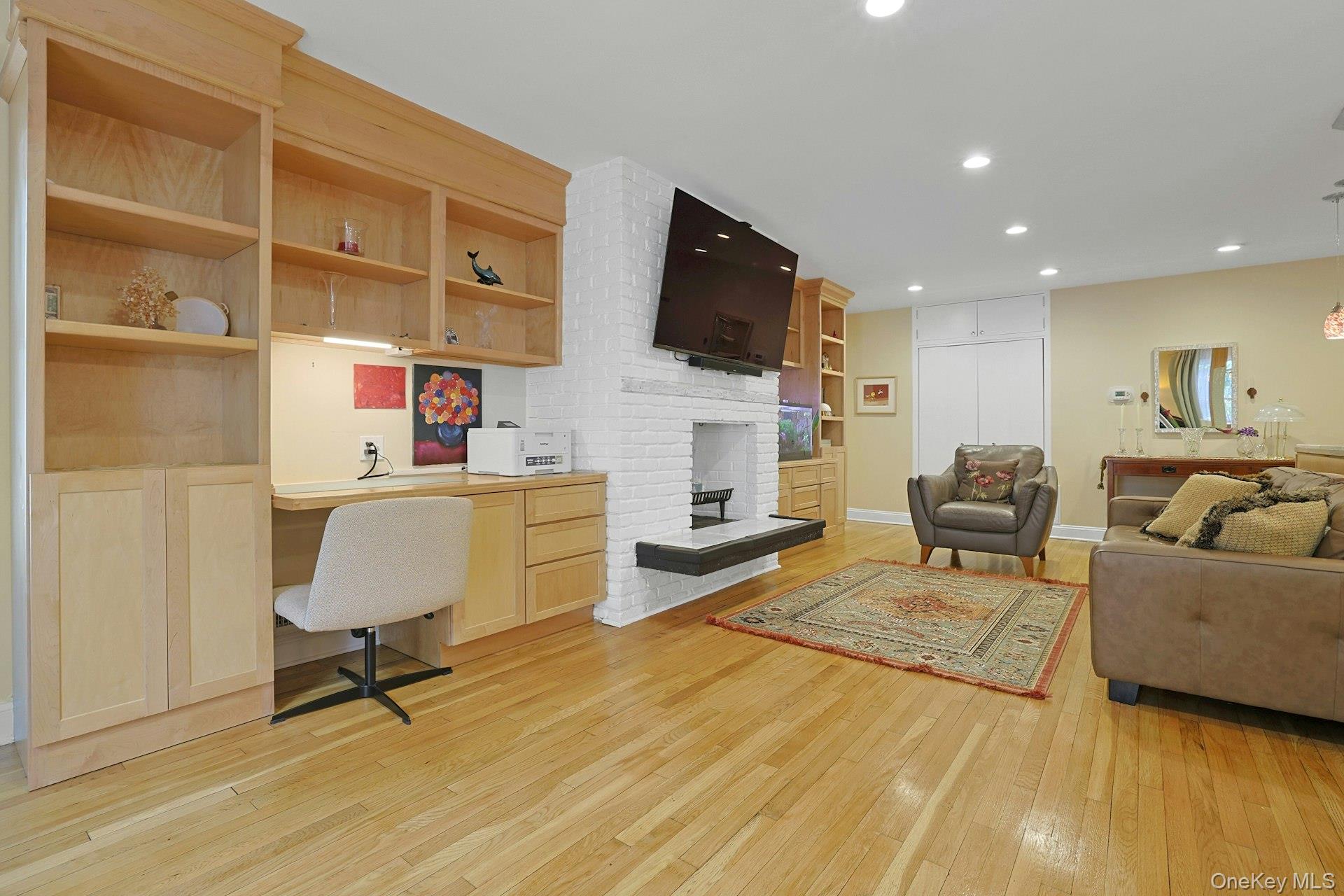 216 Purchase Street, Unit 1F Rye, NY 10580 - Photo 12 of 26 Work station plus cozy fireplace