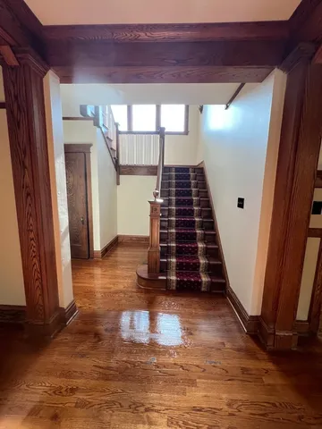 a view of an entryway with staircase