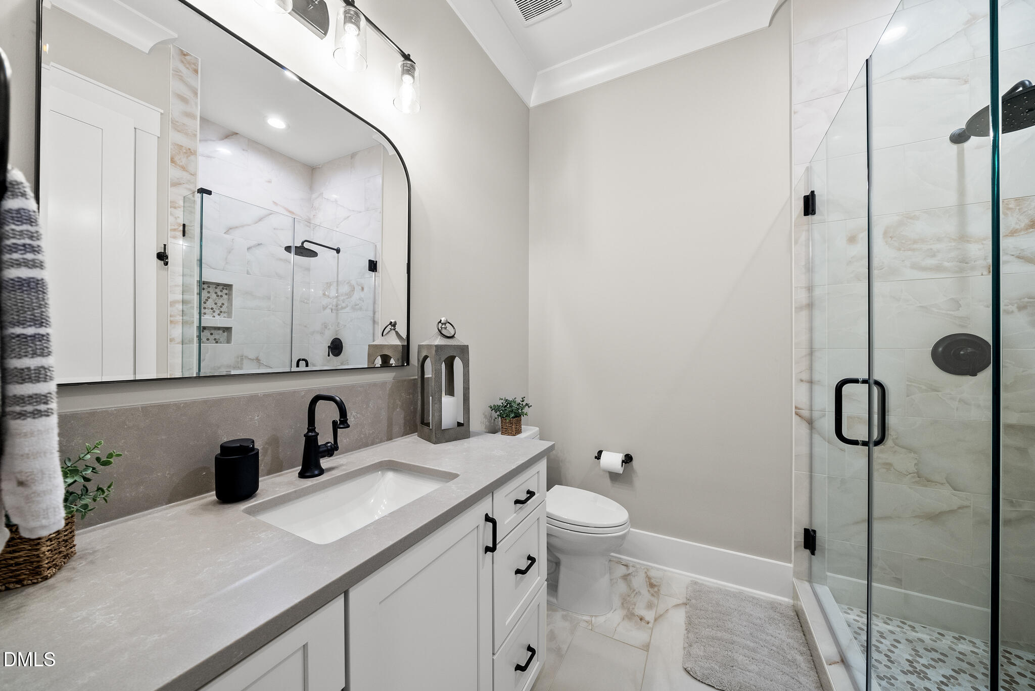 67 Nuthatch Pittsboro, NC 27312 - Photo 41 of 50 a bathroom with a granite countertop sink mirror vanity and toilet