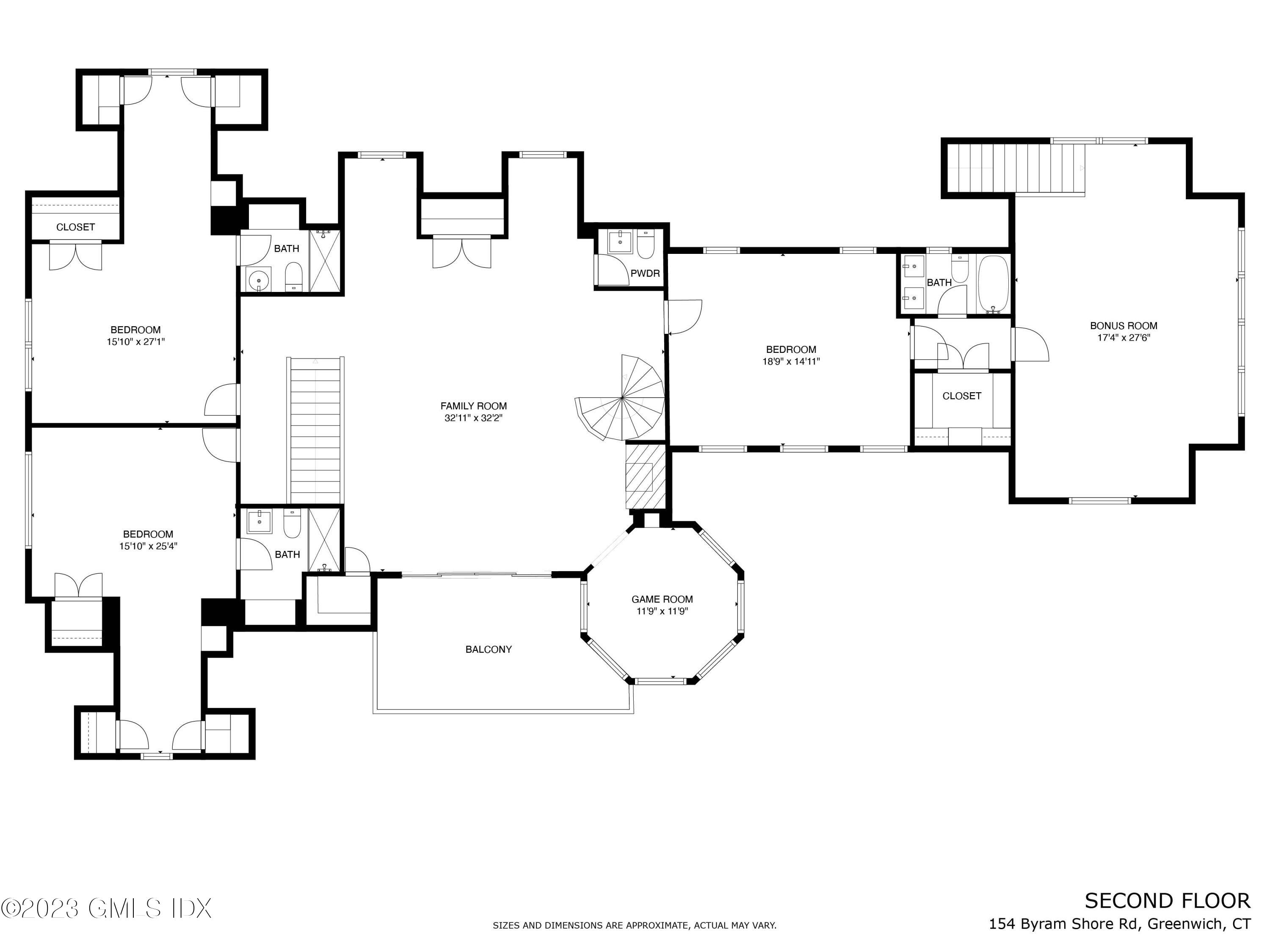 154 Byram Shore Road Greenwich, CT 06830 - Photo 34 of 34 2nd Level Floor Plan