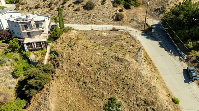a view of a yard with a tree