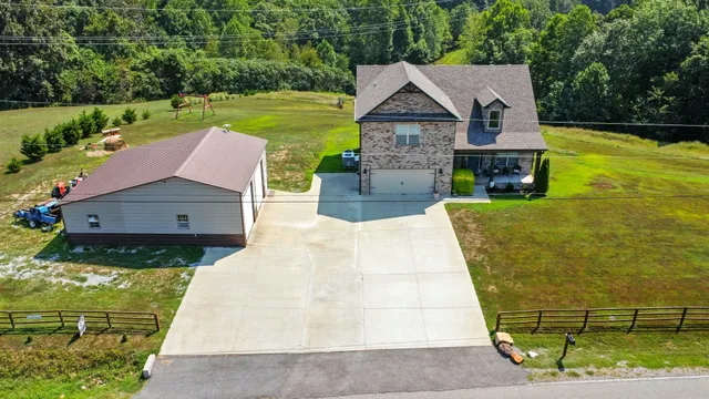 a view of a house with garden