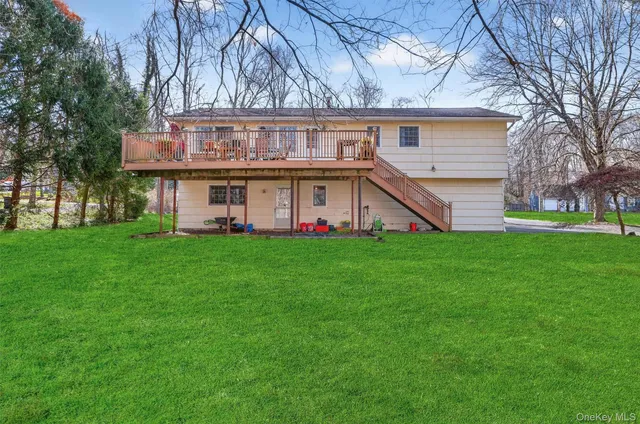 a view of a building with a big yard