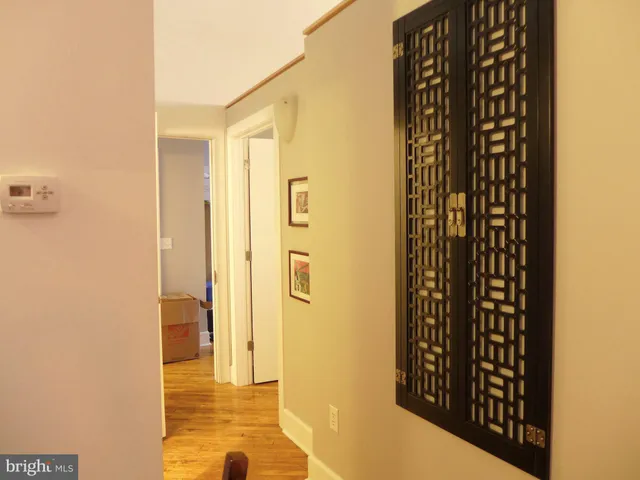 a view of a bathroom with a door