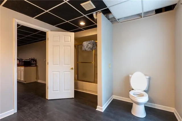 front view of a building with a street