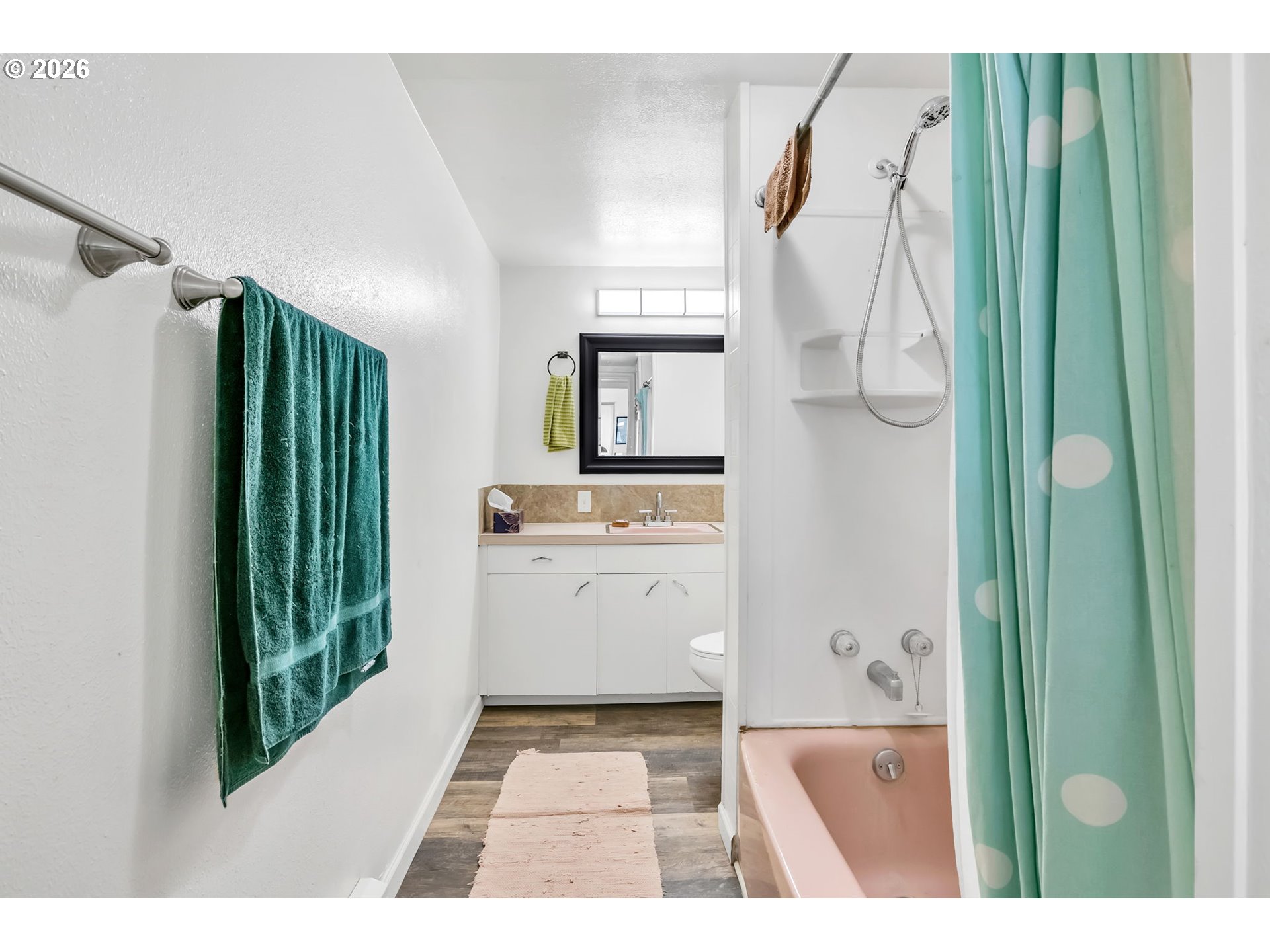 47576 Riverview Street Oakridge, OR 97463 - Photo 21 of 48 a bathroom with a sink a toilet and a mirror