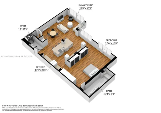 a view of a lake with a table