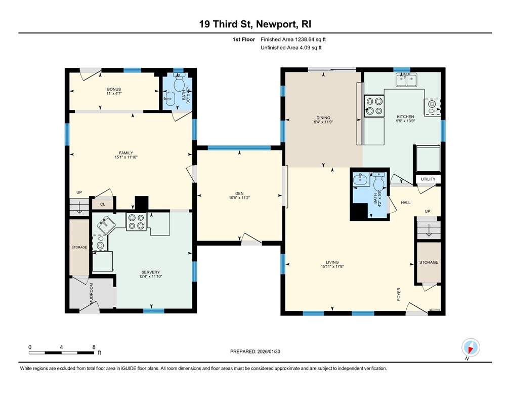 19 3rd Street Newport, RI 02840 - Photo 5 of 47 First Floor of 19 and 19 & 1/2 Third Streets